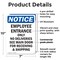 Signmission Employee Entrance Only No Deliveries OSHA Notice Sign, Plastic, 7in W x 10in L, 2PK OS-2PACK-NS-P-710-V-11946 - alternate 5